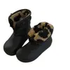 Botas de cuero para niña, nuevo estilo otoño e invierno, botas de pelo, botas retro Birkenstock de dos vías con doblez, suela suave, botines forrados de peluche, botas de algodón de segunda