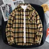 Camisa a Cuadros de Primavera y Otoño para Hombre, Chaqueta Holgada para Adolescentes, Camisa de Manga Larga Oversize y Elegante, Top Engrosado