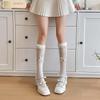 Calcetines de Algodón Estilo Ballet para Mujer, Delgados de Encaje con Lazo, Lolita Japonesa Jk, Calcetines Blancos Holgados para Primavera y Verano