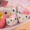 Boneca de Pelúcia Gatinha Kt Desenho Animado Fofo Pingente de Pelúcia Bolsa Roupa Pingente Broche Chaveiro Presente DIY