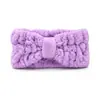 Faixa de Cabeça Larga Elástica de Pelúcia Macia em Fleece de Coral para Skincare e Spa
