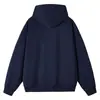 2026 Novo Moletom Masculino Estilo Americano High Street Peso Pesado Fita Blocos de Cor Cor Sólida Manga Longa Cardigan com Capuz
