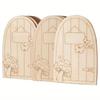 Kit DIY de porta de fada de madeira inacabada com mini janela de parede para casa e decoração de festa e feriado