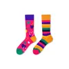Calcetines de Moda Originales Asimétricos Estilo AB para Mujer Calcetines de Algodón de Verano Zhejiang Arte de Dibujos Animados Personalizado Calcetines de Algodón de Tubo Medio para Hombres y Mujeres