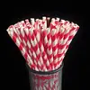 25 Pajitas de Papel Desechables Pajita de Diámetro Pequeño Color Raya Roja Pajita Decorativa Creativa Bebida de Postre