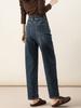 Xinge Lai Jeans Macios Azul Vintage de Lyocell para Mulheres 2025 Outono Novo Calças Harem Afuniladas de Cintura Alta Calças Cropped