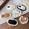 Novo Grampo de Cabelo de Gatinha Kt Tricotado para Outono e Inverno, Grampo de Cabelo com Franja de Desenho Animado para Menina, Grampo Lateral de Cabelo para Menina Fofa, Adorno de Cabeça