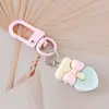 Chaveiro de Coelho Gato com Laço de Flor Fofo Feito à Mão Coração Girly Doce Pingente de Mochila Venda por Atacado