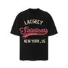 Saint vintage Estilo Americano High Street Holgada Vtg Camiseta de Manga Corta para Hombre Camiseta Estampada Alfabeto Figura Camiseta Urbana