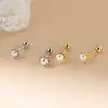 Pendientes de Plata de Ley S925 Nalan Moda Commute Pendientes de Hilo con Perlas Diseño de Estilo Fresco con Pendiente M08396
