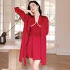 Conjunto de Pijama com Suspensório e Robe Novo para 2025 Estilo Sexy Pura Luxúria Roupa de Casa Feminina Pijama com Cadarço para Mulheres Atacado