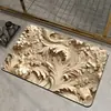 Alfombra Absorbente para Baño con Forma de Flor Tridimensional, Alfombra Suave de Tierra de Diatomeas de Secado Rápido, Alfombra para Cocina y Baño, Felpudo Antideslizante