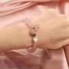 Pulsera Fresca de Cuentas Estilo Coreano Corazón de Niña Pulsera Linda de Moda Pulsera Simple de Cristal de Fresa
