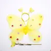 Asas de Borboleta conjunto de quatro peças fantasia de performance para menina adereços de performance asas de elfo anjo luminosas de camada dupla atacado
