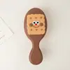 Peine Pequeño de Galletas Lindo Portátil Mini Peine de Cojín de Aire Estudiante Plegable Peine de Bolsa de Aire Peine Masajeador Espejo Integrado