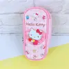 Ins Linda Estuche de Lápices Estampado con Doble Cremallera Dibujos Animados Gran Capacidad PU Estuche de Lápices para Estudiantes Bolsa de Almacenamiento de Cosméticos para Niña