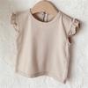 Camisetas de Verano Personalizadas Estilo Coreano para Bebé Niña, Modernas, Dulces, Sencillas y Lindas, Camisetas de Algodón de Manga Corta con Borde de Hongo