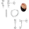 Pendientes de circonita de una sola palabra, sencillos, elegantes y básicos, chapados en plata de ley S925, de alta gama, versátiles y frescos.