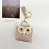 Coruja Fofa PU Bluetooth Capa de Fone de Ouvido Porta-Moedas Chaveiro Pequena Bolsa Acessórios Pingente Bolsa de Armazenamento Caixa de Fone de Ouvido