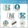 Decoración de pared de baño nórdica, 4 piezas, lista de madera, decoración de pared de madera costera, decoración náutica, colgante de pez marino