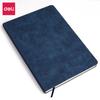 Deli 3340 cuaderno de cuero A5 vintage piel de oveja suave papel beige índice para reunión de negocios registro de trabajo