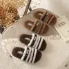Pantuflas de Piel de Cordero para Niñas Comercio Exterior 2026 Otoño/Invierno Nuevas Versátiles Estilo Birkenstock Pantuflas de Felpa de Algodón Venta al por Mayor