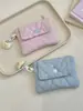 52141 Bolsa de cartão pequena fofa Bolsa de moedas Snaps Zipper Bolsa de armazenamento Bolsa de equipamento multifuncional Bolsa de cartão de identificação