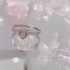 Anel Rosa Elegante Japonês e Coreano Amor Micro-incrustado Zircônia Feminino Fofo Versátil Ao Vivo Ajustável Joia Atacado