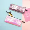Estojo de lápis novo para estudantes transfronteiriços sereia estojo de lápis de lantejoula bicolor bolsa de lantejoulas DIY bolsa de armazenamento para fones de ouvido e cabo de dados