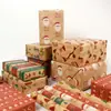 Papel de Regalo Navideño Tamaño Grande Ecológico Papel Kraft Amarillo Papel de Regalo Navideño Cuadros Rojos Cabeza de Reno Patrón de Copo de Nieve