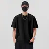 Camiseta masculina de manga curta, estilo fino de verão, nova 2026, top solto de meia-manga resistente, top masculino de manga curta
