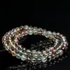 Pulsera de Piedra Fantasma Colorida Micro-Maceta de Cristal Hongchu Tipo Hielo Cuatro Estaciones Recipiente del Tesoro de Piedra Fantasma Pulsera de Perlas Redondas Venta al por Mayor