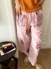 Calça de Pijama Feminina Estilo Doce com Estampa de Rosas 2026 Verão Nova Tamanho Grande Solta Confortável para Casa Longa