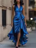Estación Independiente 2025 Aliexpress Amazon Popular de Venta Caliente Elegante Irregular Vestido de Mujer con Volantes