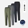 Pantalones de correr diarios tejidos repelentes al agua LU Lu 2026, pantalones casuales con forro de felpa deportiva Sorona para hombre