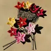 Moldeador de moño de flor para peinados de moño fáciles, accesorio de moño para primavera y verano para la parte posterior de la cabeza, accesorio para el cabello hecho a mano