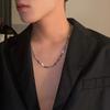 Colar de aço de titânio masculino estilo coreano simples estilo osso de cobra colar all-match rua hip-hop moderno estilo básico legal sem desbotamento