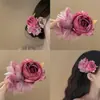 Nuevos Colores Flor Phalaenopsis Pinza de Pato Pinza para el Cabello en la Parte Posterior de la Cabeza para Mujer Pinza Horizontal Lateral Pasador