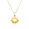 Collar TOHM de acero de titanio transfronterizo moda simple sol cadena para clavícula de acero inoxidable no se decolora temperamento colgante dorado mujer