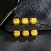 Plata S925 Chapada en Oro Seis Caracteres Flor Pequeña Agujero Recto Cuentas Espaciadoras Accesorio DIY Nuevo Estilo Étnico Chino Accesorio Versátil