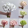 Flores de Lótus Artificiais Transfronteiriças para Decoração de Sala de Estar Interna e Mesa de Jantar, Ornamentos de Arte de Flor de Chá, Flores Artificiais para Atacado