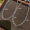 Moderna y Exquisita Temperamento Versátil Colorido Dopamina Gota de Agua Collar Lujo Ligero Gama Alta Nicho Simple Cadena para Clavícula para Mujeres