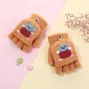 Nuevos guantes de invierno para niños de 3 a 8 años, niños y niñas, bebé, dinosaurio, lindos, cálidos, guantes con tapa de medio dedo, venta al por mayor