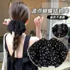Elegante Pinza para el Cabello Semi-Recogido con Puntos y Moño, Estilo Retro Francés, Pasador de Gama Alta para Mujer, Accesorio para el Cabello de Pinza para Cola de Caballo