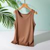 Camisola pequeña de verano para mujer, camisa interior fina, color liso, sin mangas, para uso exterior, banda ancha con rosca.