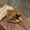 Botas de mujer Chuyuji estilo western retro con cordones y bloques de color, nuevas para otoño e invierno 2026, botas cortas adelgazantes de punta para mujer