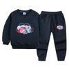 Traje deportivo de otoño para niños y niñas, primavera y otoño 2022, nuevo conjunto de dos piezas informal con pantalones y suéter para bebés