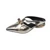 Lindas Sandálias Abertas para Mulheres, Estilo Francês de Verão 2026 Novo Modelo Slip-On Sandálias Preguiçosas de Salto Baixo