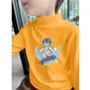 Ropa interior térmica para niños, camiseta de manga larga para niños 2026, nueva, cálida, forro polar de doble cara, cuello semi-alto, top versátil