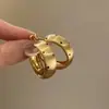 Nuevos pendientes de aro con lunares cepillados, estilo minimalista para mujer 2026, pendientes de alta gama, lujo ligero, versátiles, elegantes y con estilo